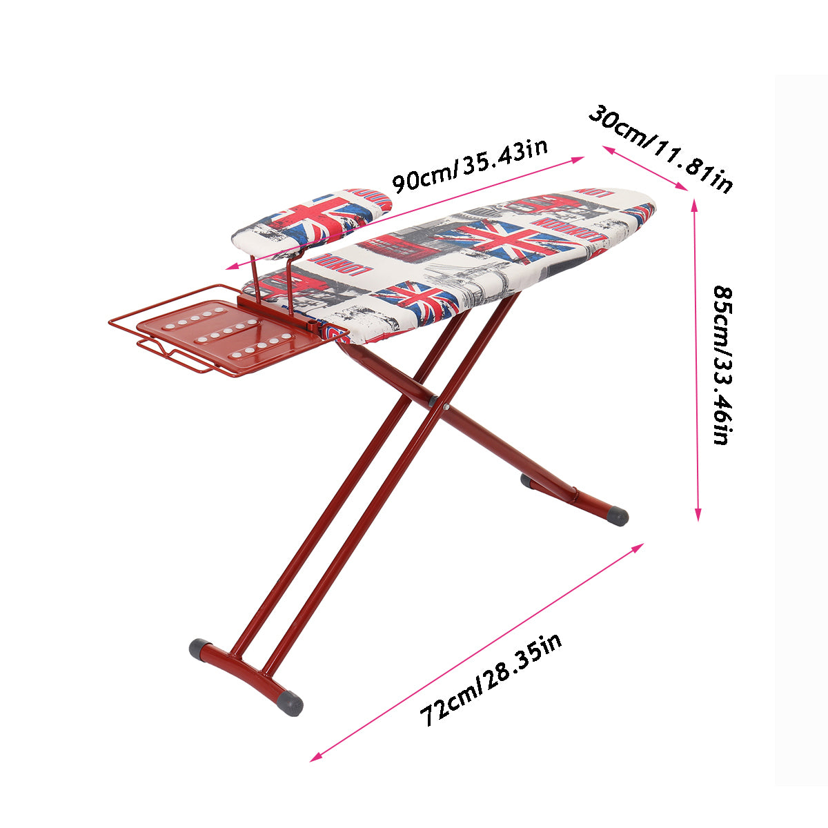 35 x 12 inch in hoogte verstelbare strijktafel vrijstaand opvouwbaar voor thuis