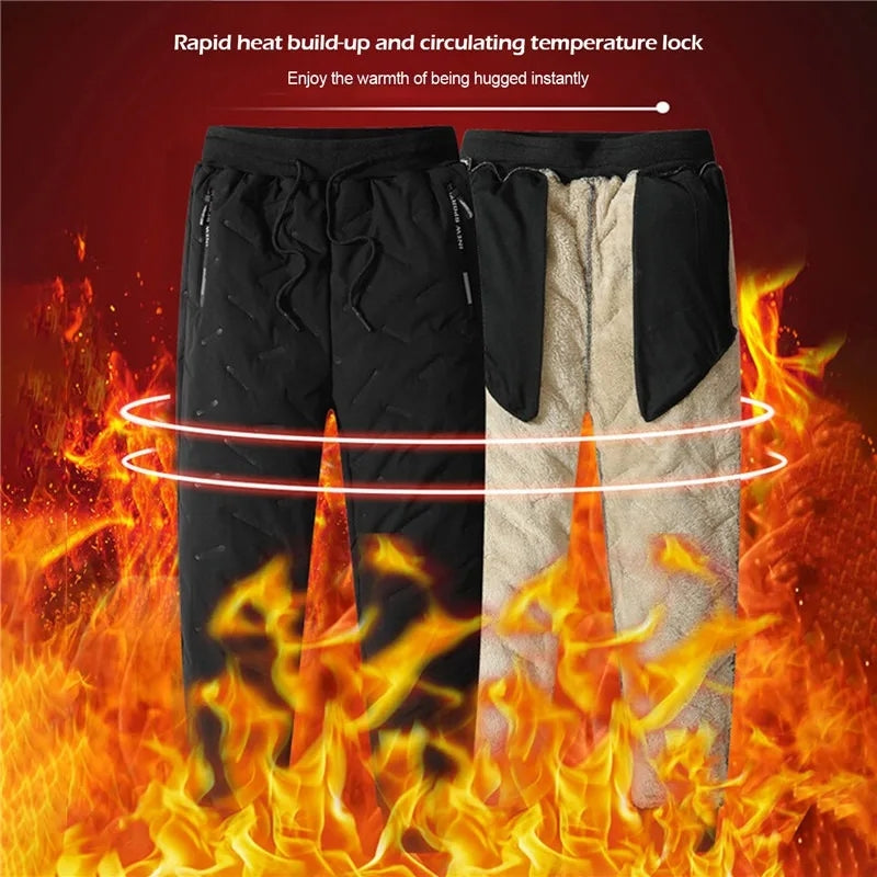 Winterbroek – warme en waterafstonend pluche fleece broel gemaakt van lamswol en katoen