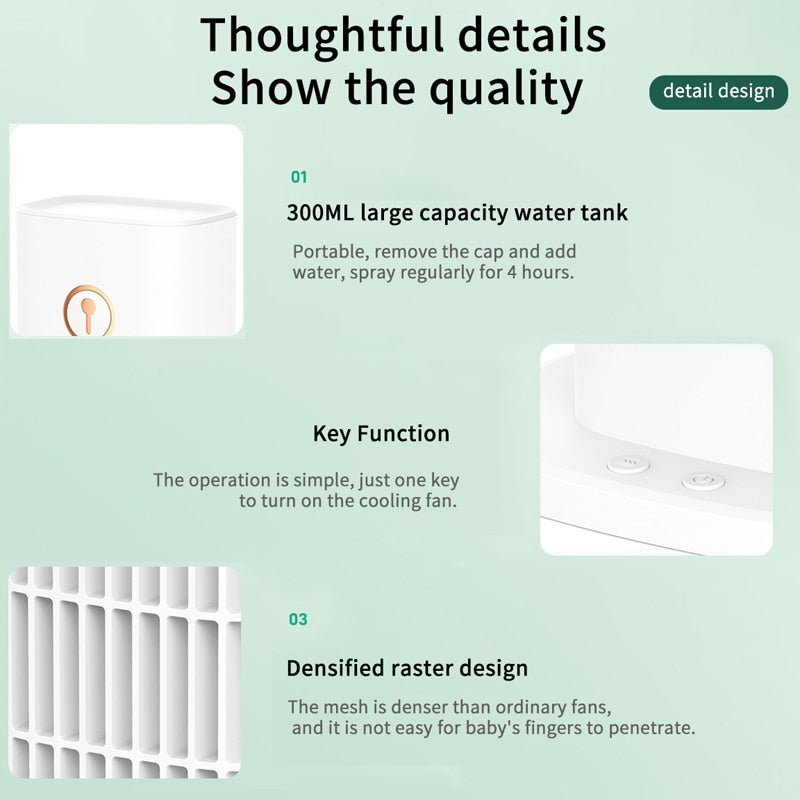 Draagbare Mini Air Conditioner - Verfrissing onderweg met USB-aansluiting - Efficiënte verkoeling - Draagbaar en compact ontwerp - Eenvoudige bediening