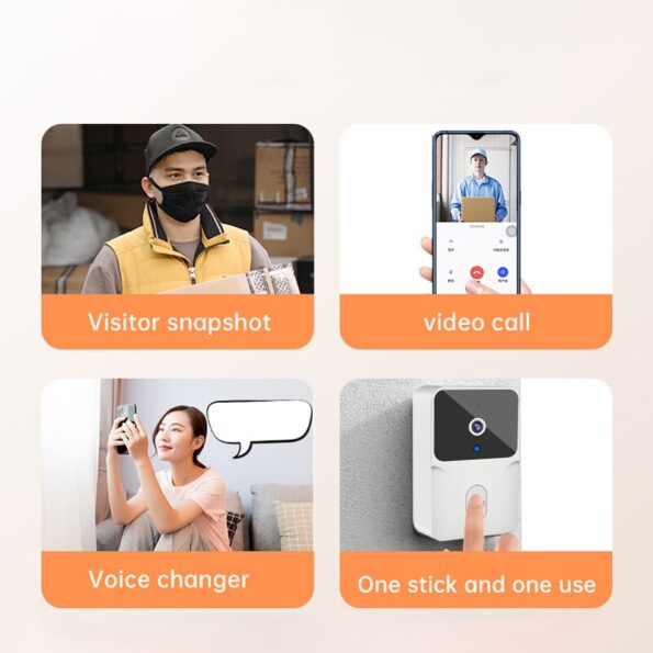 Video deurbel met camera en wifi – 480p deurbel draadloos – houd uw huis in de gaten van een afstand – ingebouwde batterij – waterdicht – deurbel met app