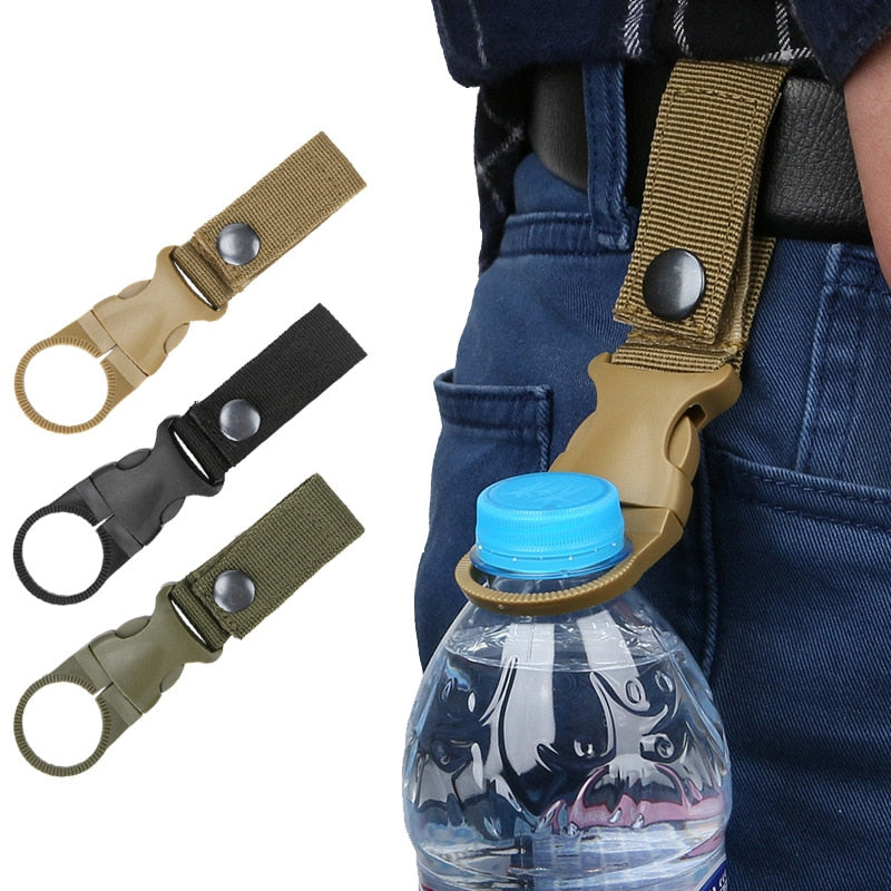 Waterfles houder met gesp - uw fles altijd binnen handbereik aan de riem of rugzak - een onmisbare accessoire voor outdoor avonturen - past op elke standaard fles