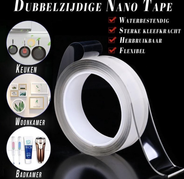 Nano tape – magic tape – dubbelzijdige tape – transparant – plak alles waar je maar wilt stevig vast – Montagetape