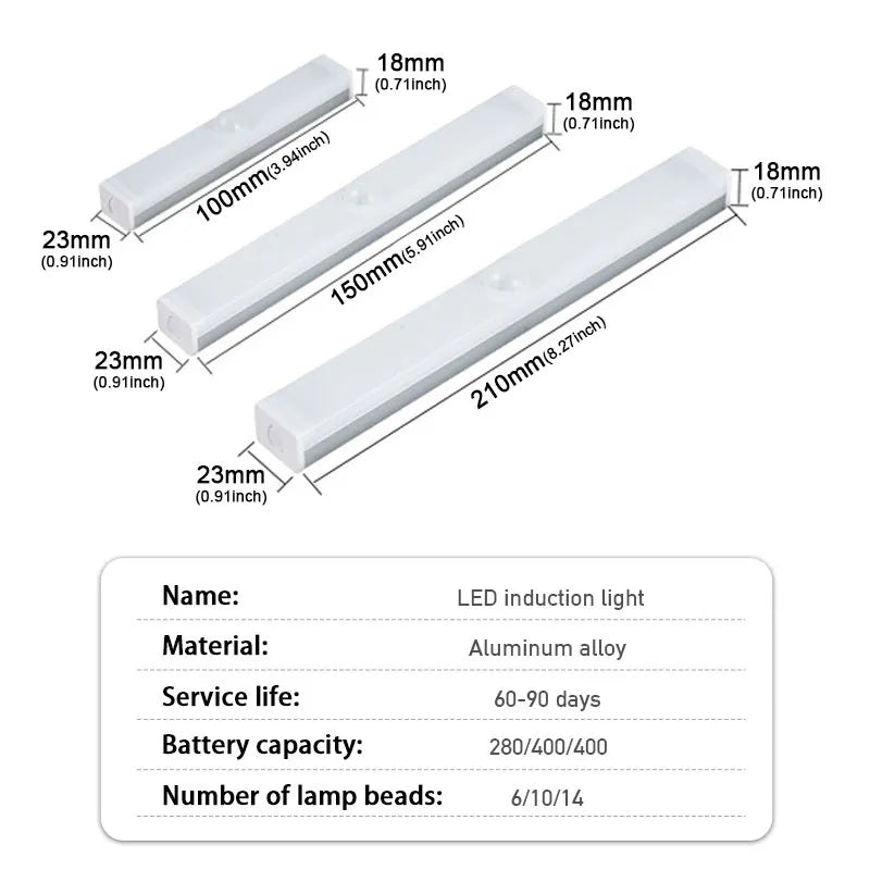 Led balk met bewegingssensor - handig voor de achterbak of motorkap - oplaadbaar via usb