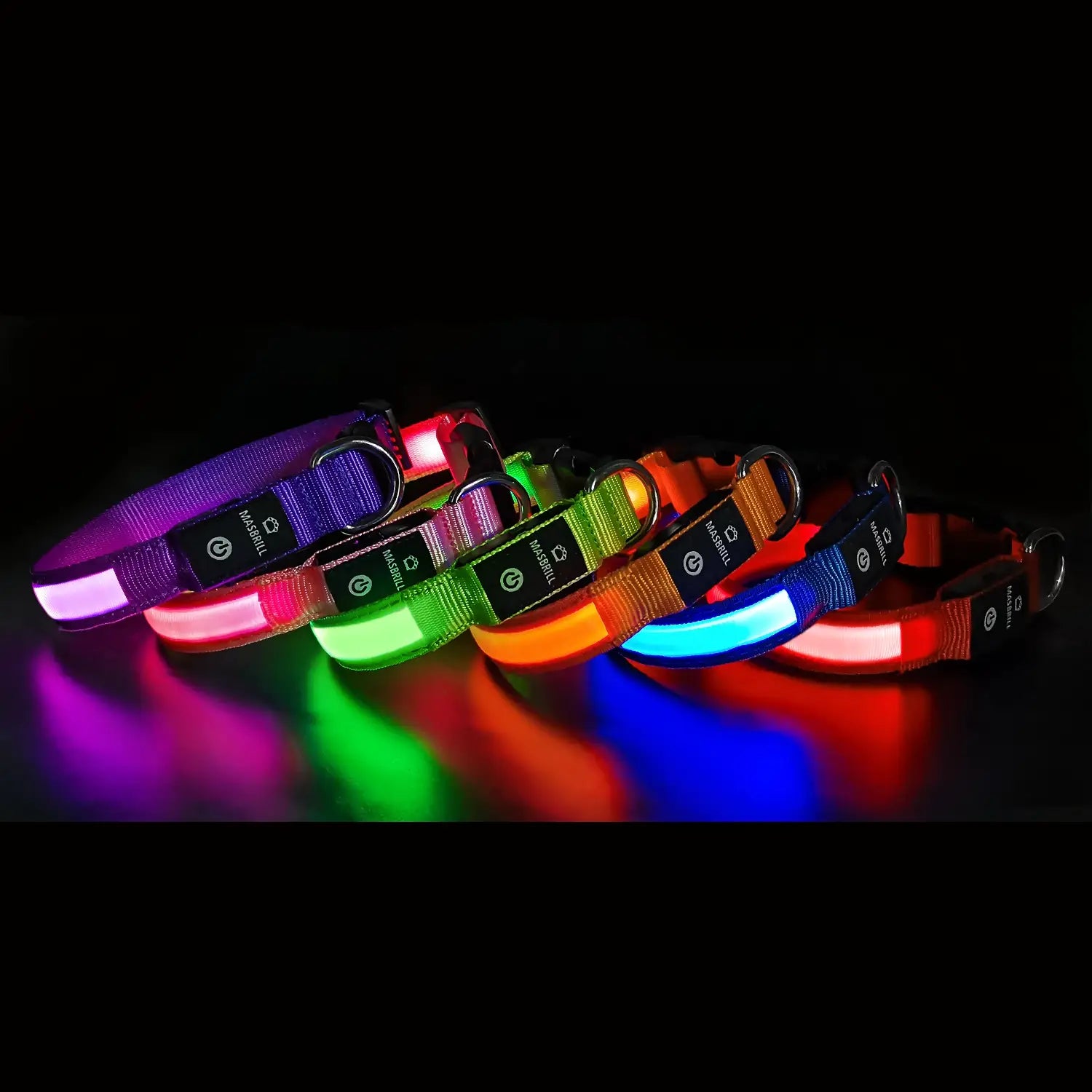 Oplaadbare honden halsband met led verlichting - veilig in het verkeer met uw hond - usb oplaadbaar en waterproof- makkelijk uw hond volgen in het donker