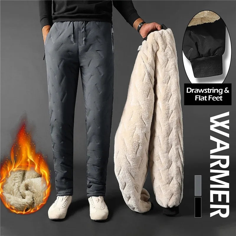 Winterbroek – warme en waterafstonend pluche fleece broel gemaakt van lamswol en katoen