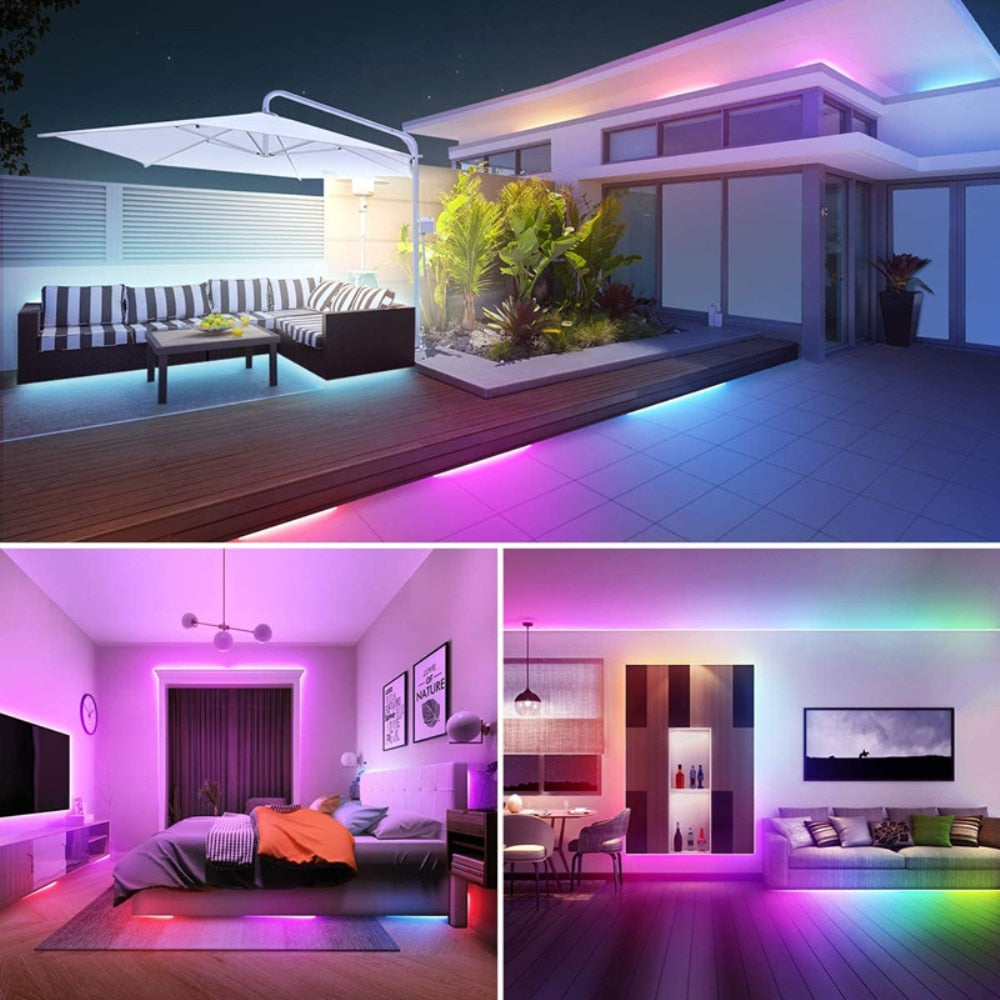 LED RGB strip - lampjes - zelfklevend - bluetooth, verwissel de lichtstand met uw telefoon of afstandbediening  - De mooiste decoratie voor uw huis