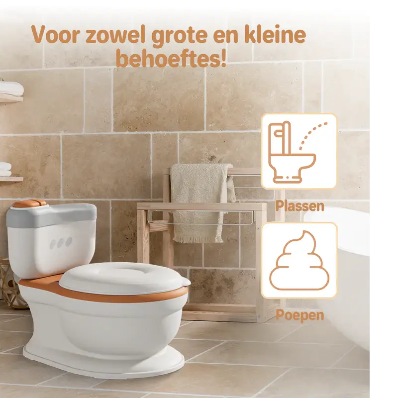 Kinder toilet  - uw kind zelfstandelijk naar de toilet - zindelijkheidstraining -potty training - inclusief geluidseffect - makkelijk schoon te maken