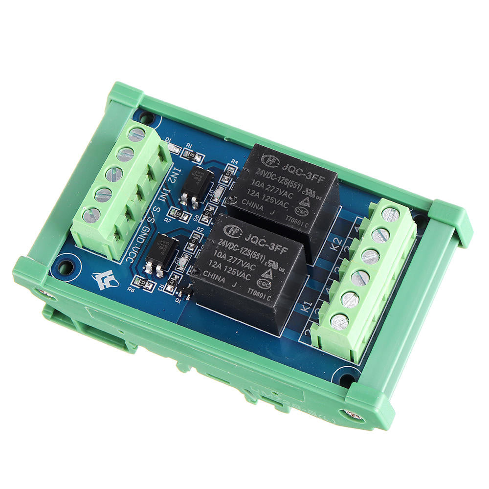 2ch kanaal optocoupler isolatie relaismodule 5v/12 v / 24 v scm plc signaalversterker board