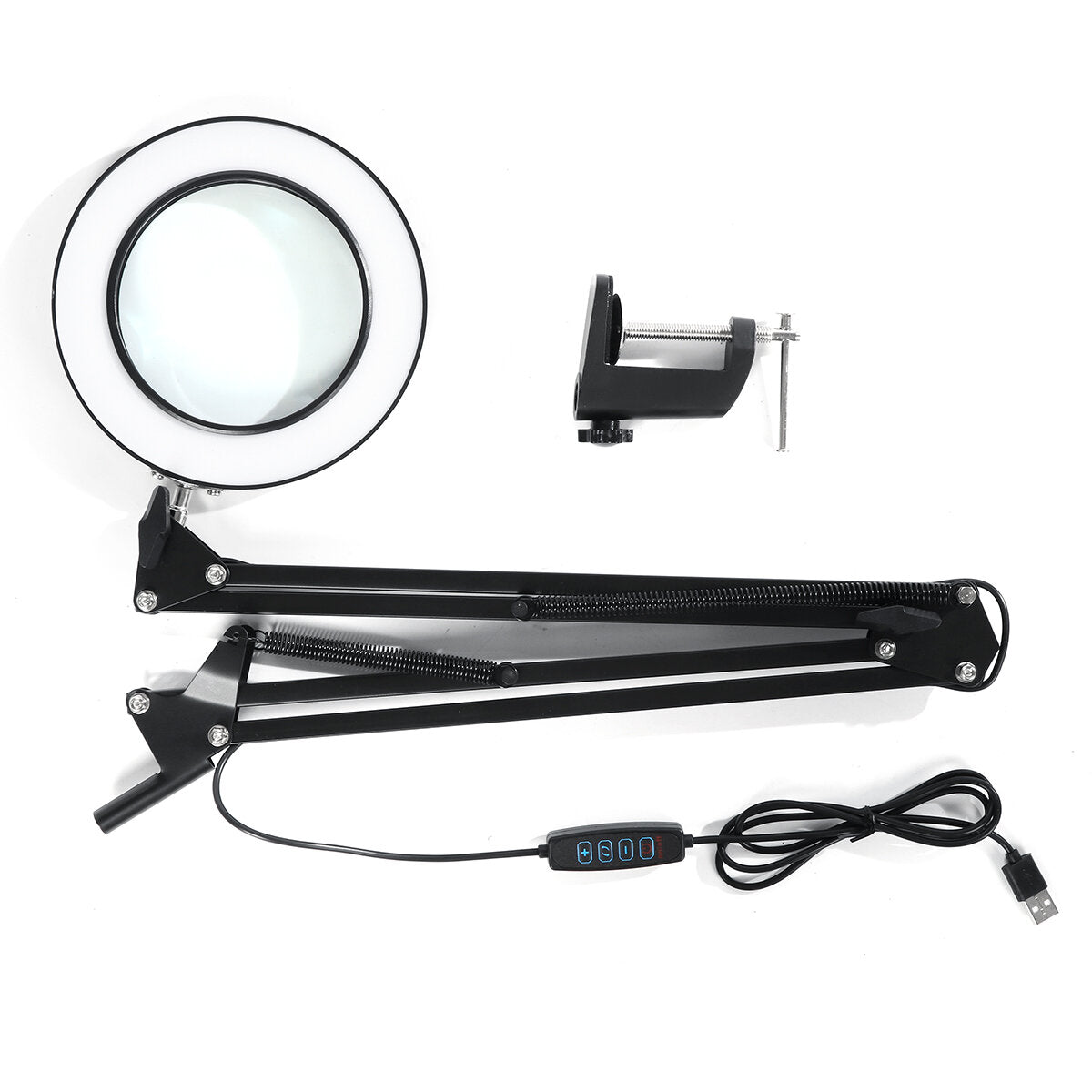 37 + 37 cm vergrootglas reparatie lamp 3 kleur led koud licht schoonheid tattoo clip tafellamp