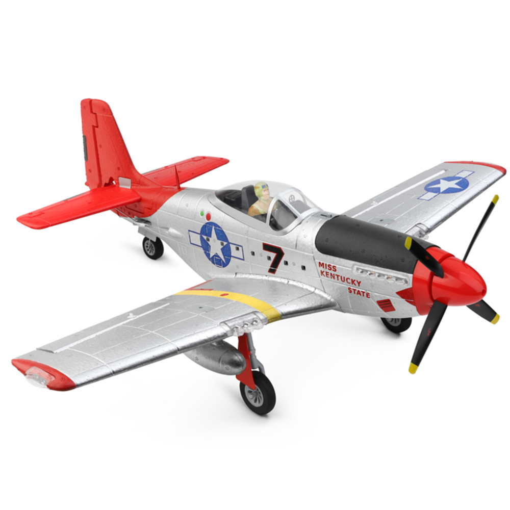 xk a280 p-51 mustang 3d / 6g-systeem 560 mm spanwijdte 2.4 ghz 4ch epp rc vliegtuigvechter rtf met led-verlichting voor beginners