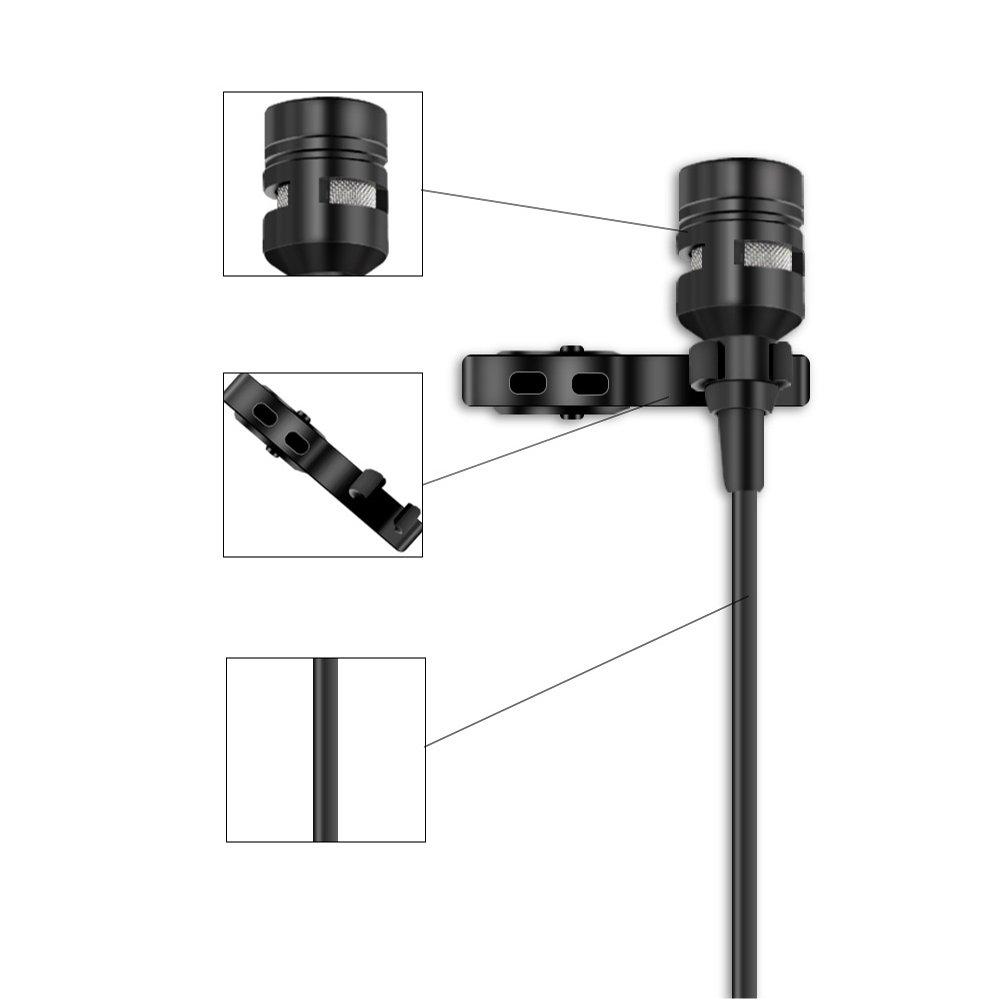 double head live interview microfoon met 3.5 mm plug 1.5 m kabel voor dji osmo pocket gimbal android ios smartphone