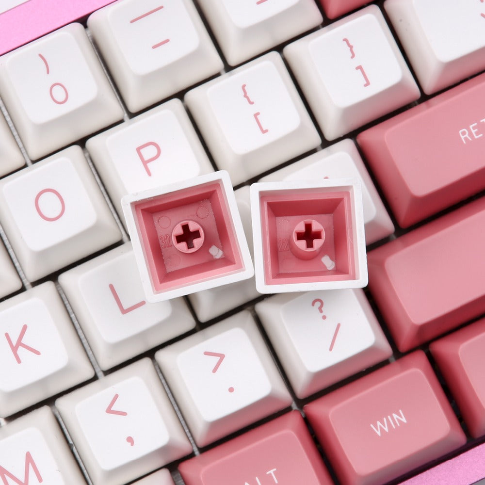 maxkey 108 toetsen roze & witte keycap set sa profiel abs keycaps voor mechanisch toetsenbord