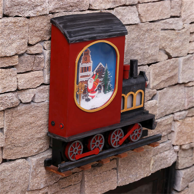 kerstmis party home decoration opknoping sneeuwval muziek locomotief speelgoed voor kinderen kinderen gift