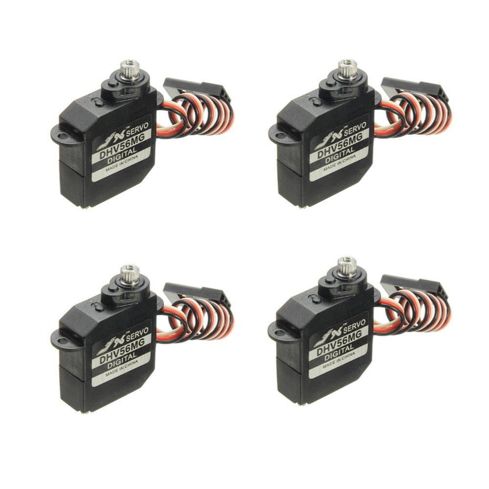 4 stuks jx servo dhv56mg 5.6g ds digitale coreless mg metal gear hv servo 1.2 kg 0.10sec voor rc vliegtuig