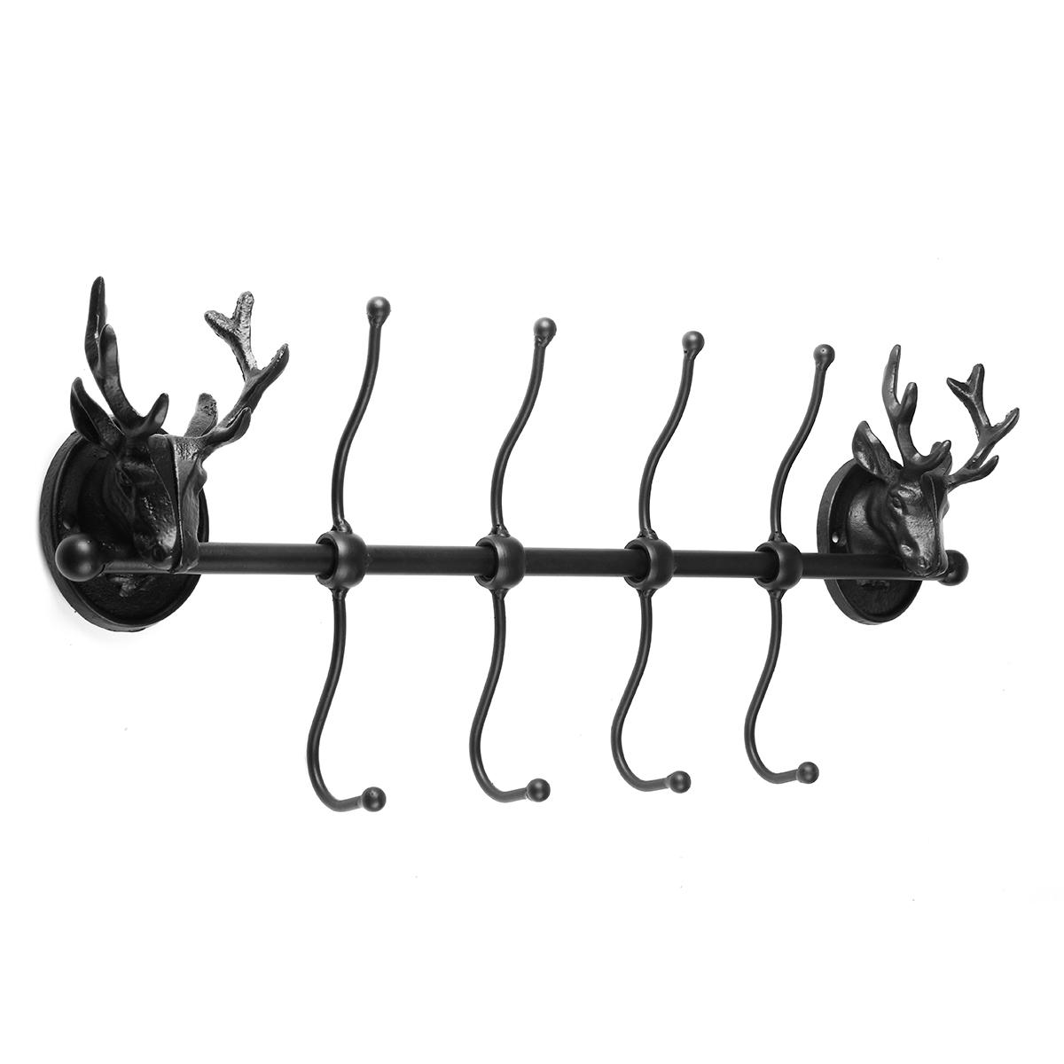 antieke dierenkop herten hert haak wall mount hanger gietijzeren rack holder home decor