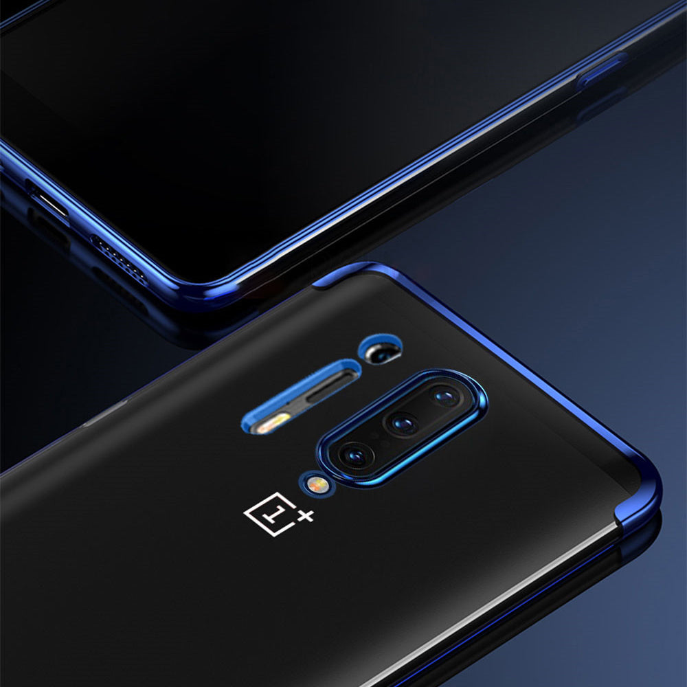 bakeey plating schokbestendig transparant soft tpu beschermhoes voor oneplus 8 pro