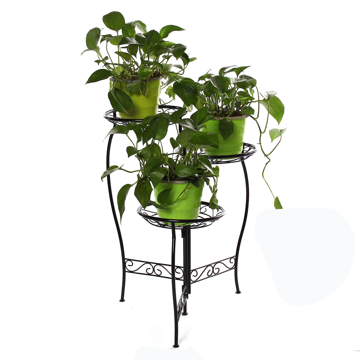 metalen bloempotstandaard 3 niveaus afgeronde plantenhouder indoor outdoor flower plant stand display rek voor home garden patio