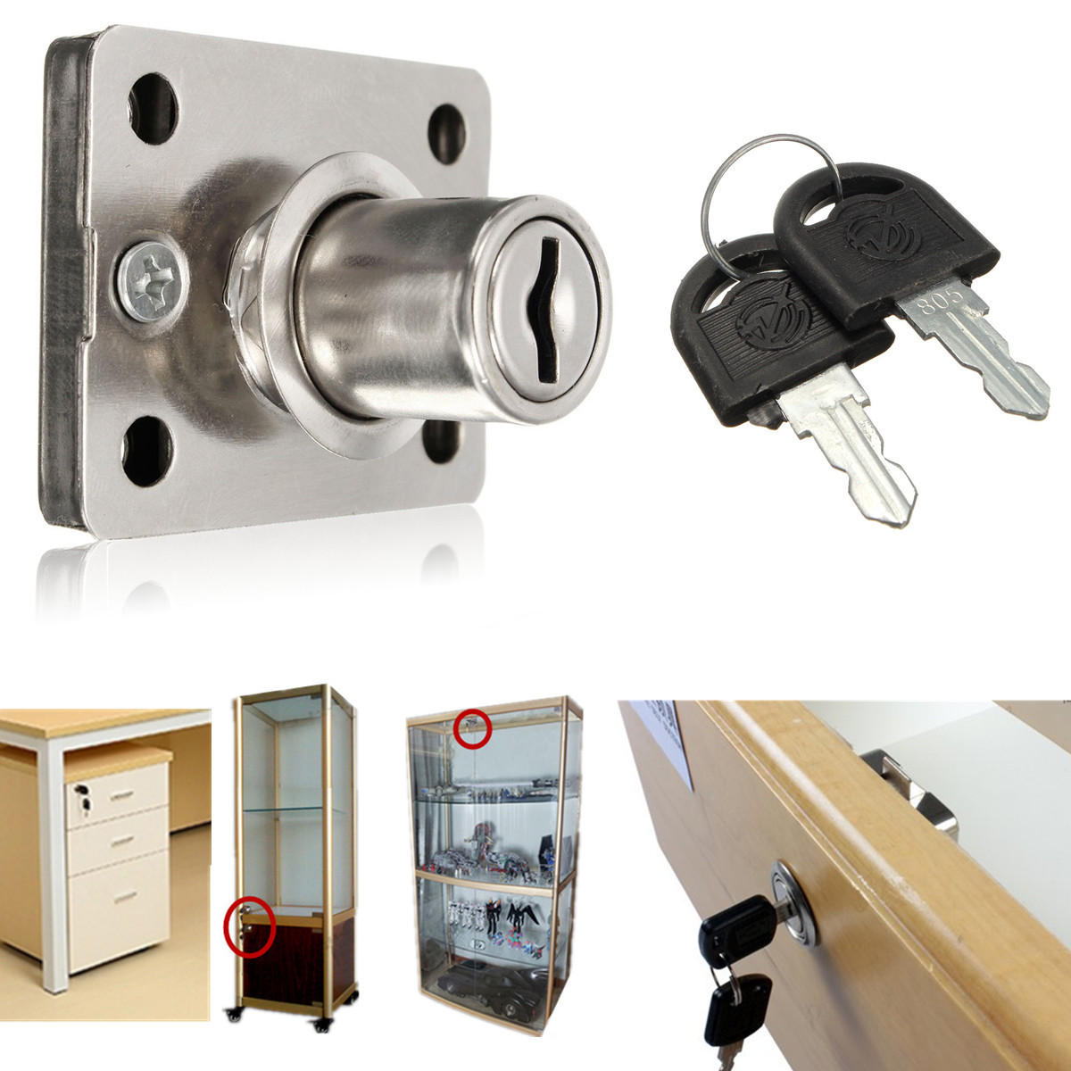 desk drawer dead bolt lock voor drawers box cabinet cupboards panel with two keys