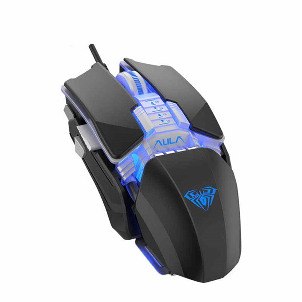 aula h508 wired gaming mouse side wings vervangbare 7 knoppen 4800 dpi ergonomische usb muis optische backlight mause voor desktop laptop gamer