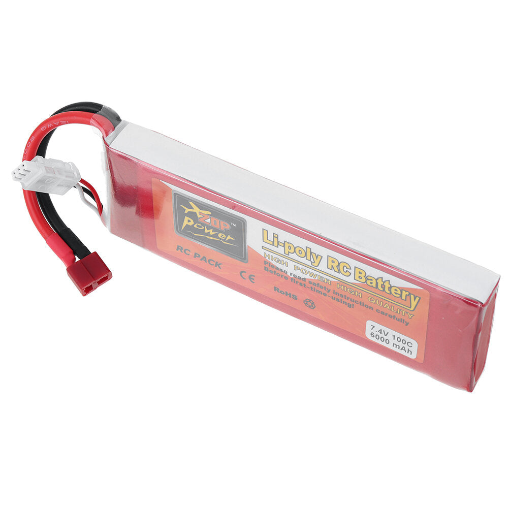 zop power 7.4v 6000mah 100c 2s lipo-batterij xt60-stekker voor rc drone