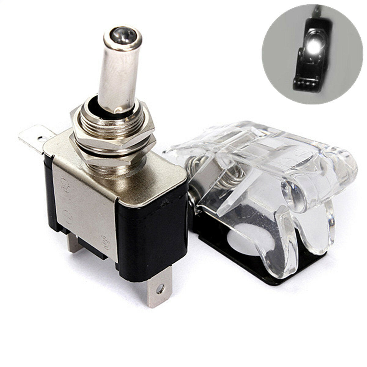 auto spst toggle rocker switch control led-indicatielampje 12v 20a aan / uit-schakelaar met deksel