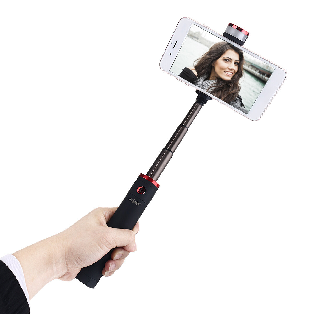 insma ins-10 all in one led invullicht selfie stick uitschuifbare bluetooth afstandsbediening statief voor live stream telefoons sport