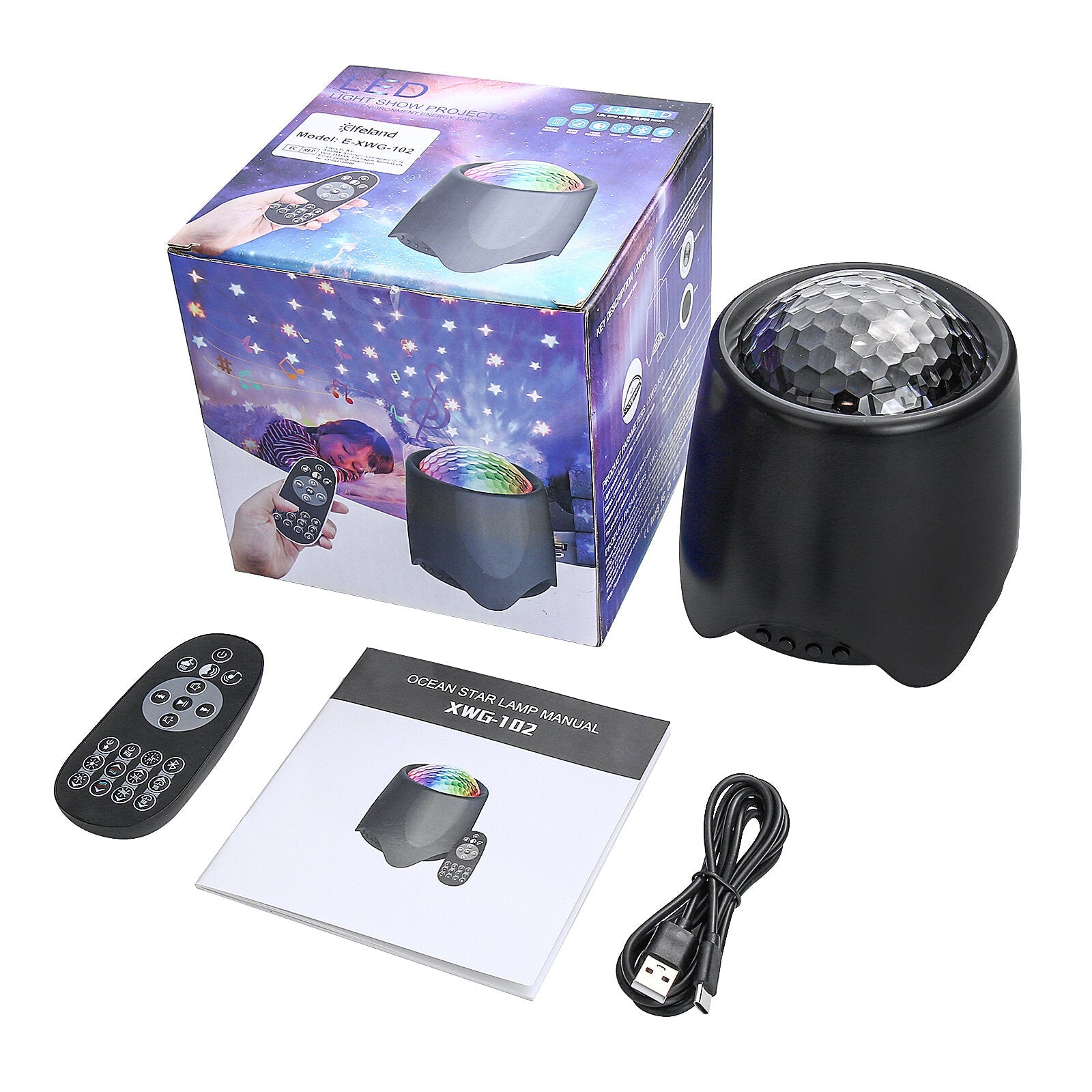 usb rgb led galaxy projector light starry sky ocean music nachtlampje met afstandsbediening