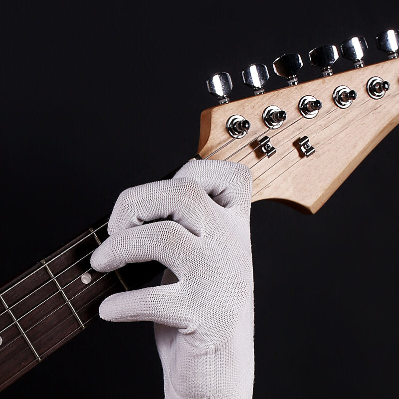 enkele dunne witte gitaarhandschoenen fingertip anti pay nylon handschoenen voor snaarinstrument elektrische bas