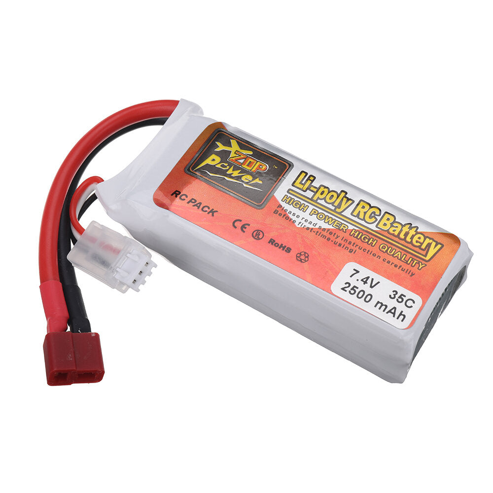 zop power 7.4v 2500mah 35c 2s lipo batterij t deans plug voor rc drone