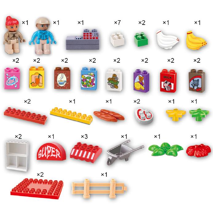 niniya supermarket plastic toy building blocks met koffer educatieve speelgoed