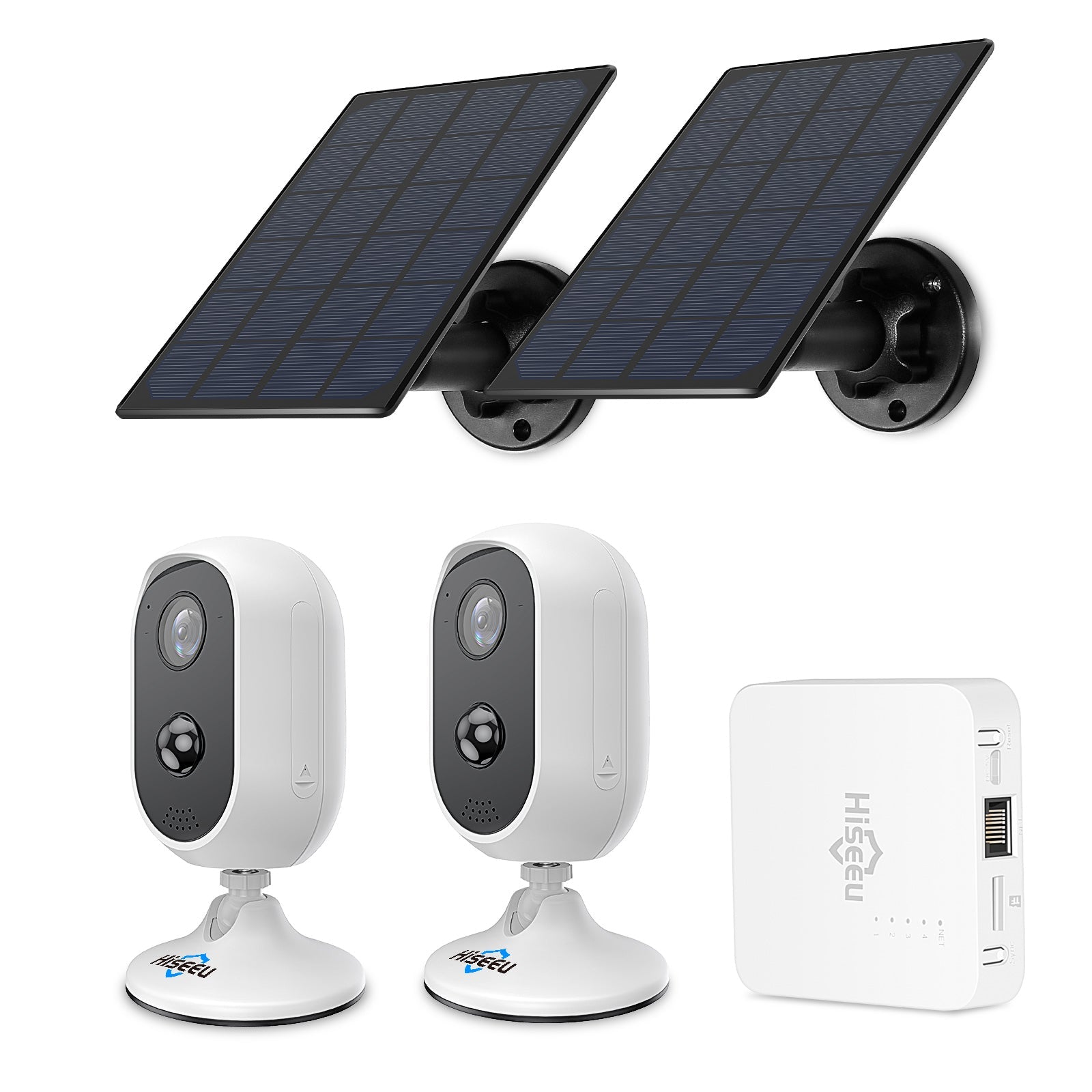 hiseeu wk-2c30tz 2mp wifi ip batterij luchtcamera zonnepaneel zonder oplaadbare draad bewijs dwaterdicht water pyr alarm draadloze suite