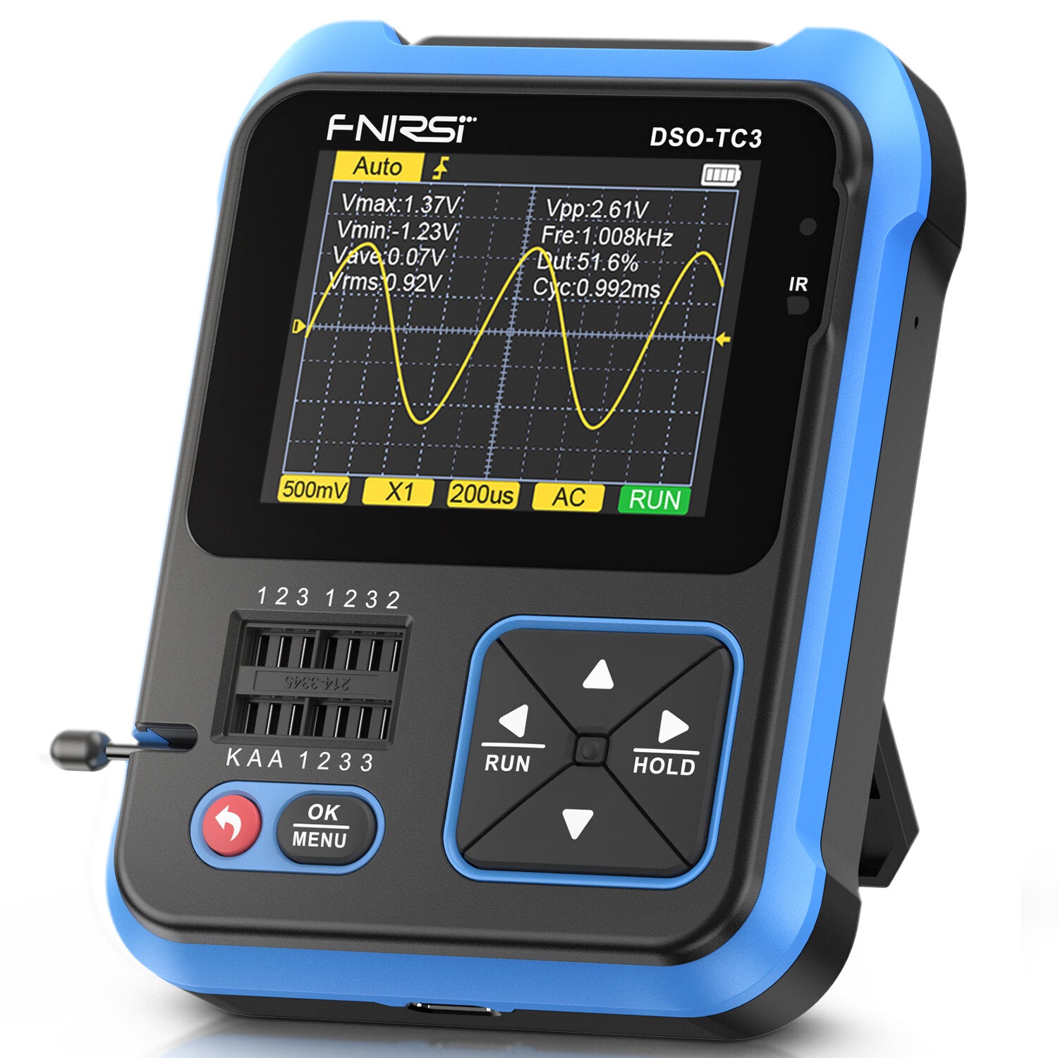 fnirsi dso-tc3 digitale oscilloscoop transistor tester functie signaal generator 3 in 1 multifunctionele elektronische component tester