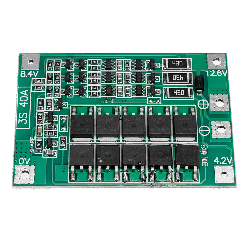 bms 3s 40a 18650 lithiumbatterijlader beschermingsbord 11.1v 12.6v pcb voor boormotor met balans