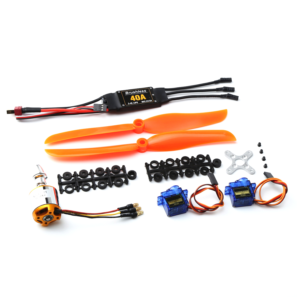 xxd 2217 kv1250 borstelloze motor met 40a esc 9g servo 8060 propeller power combo voor rc vliegtuig vaste vleugel