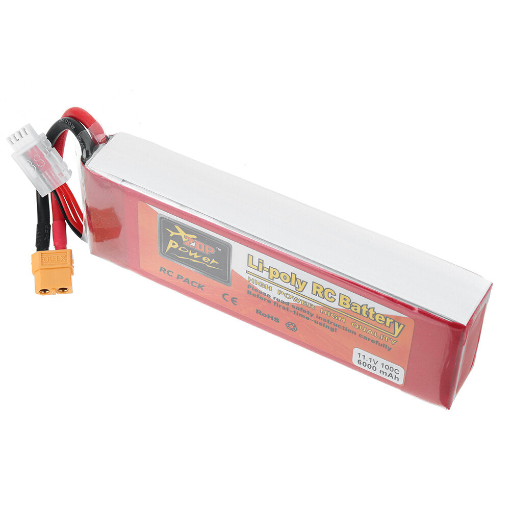 zop power 11.1v 6000mah 100c 3s lipo-batterij xt60-stekker voor rc drone