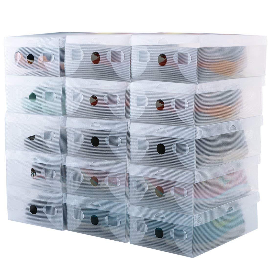 transparante plastic schoenendoos stapelbaar netjes display organisator enkele doos