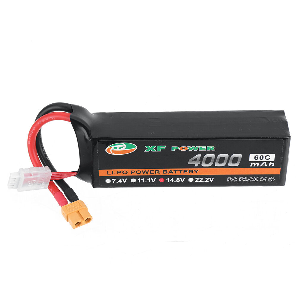 xf power 14.8v 4000mah 60c 4s lipo batterij xt60 plug met t deans plug voor rc drone