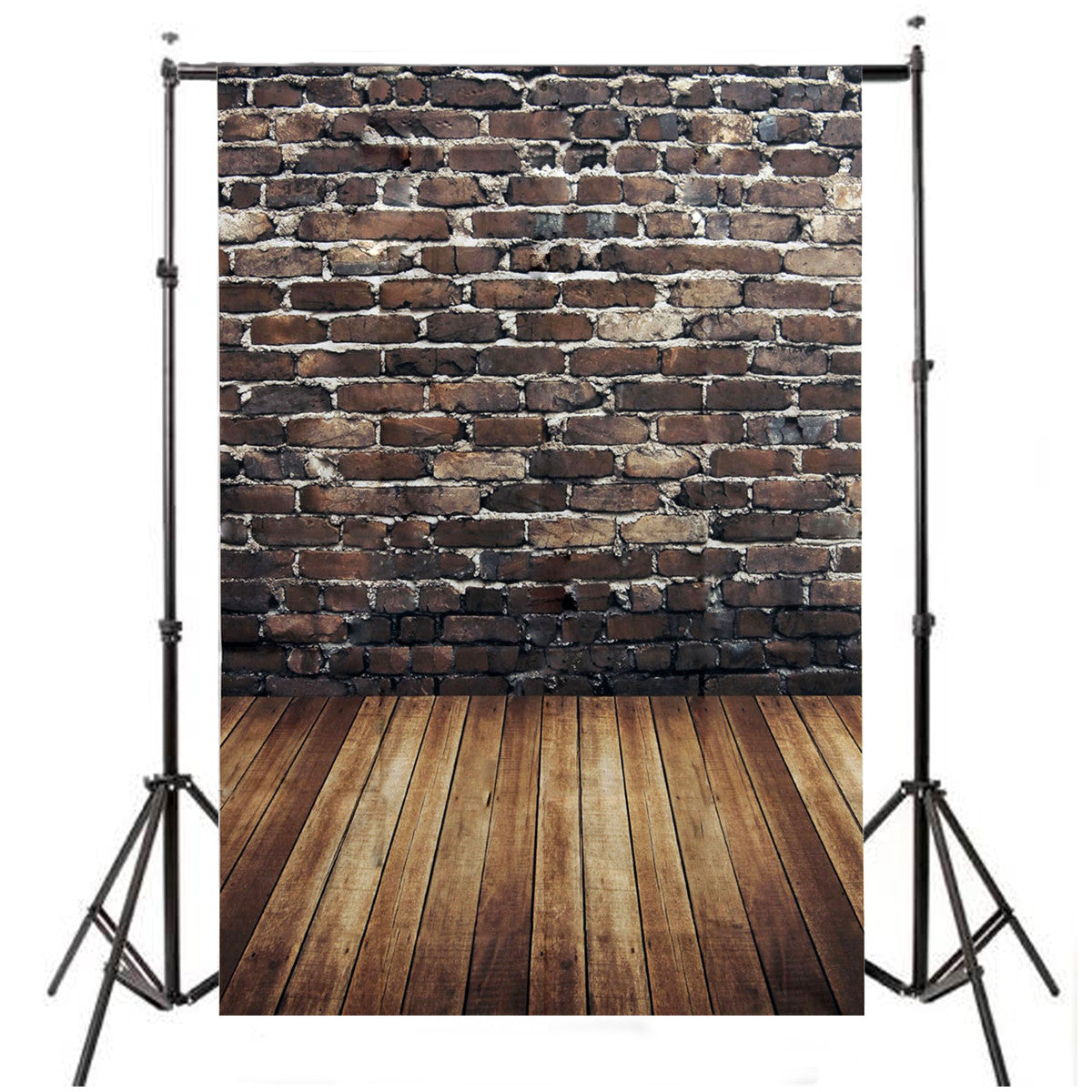 5x7ft vinyl bruine bakstenen muur houten vloer fotografie achtergrond achtergrond studio prop