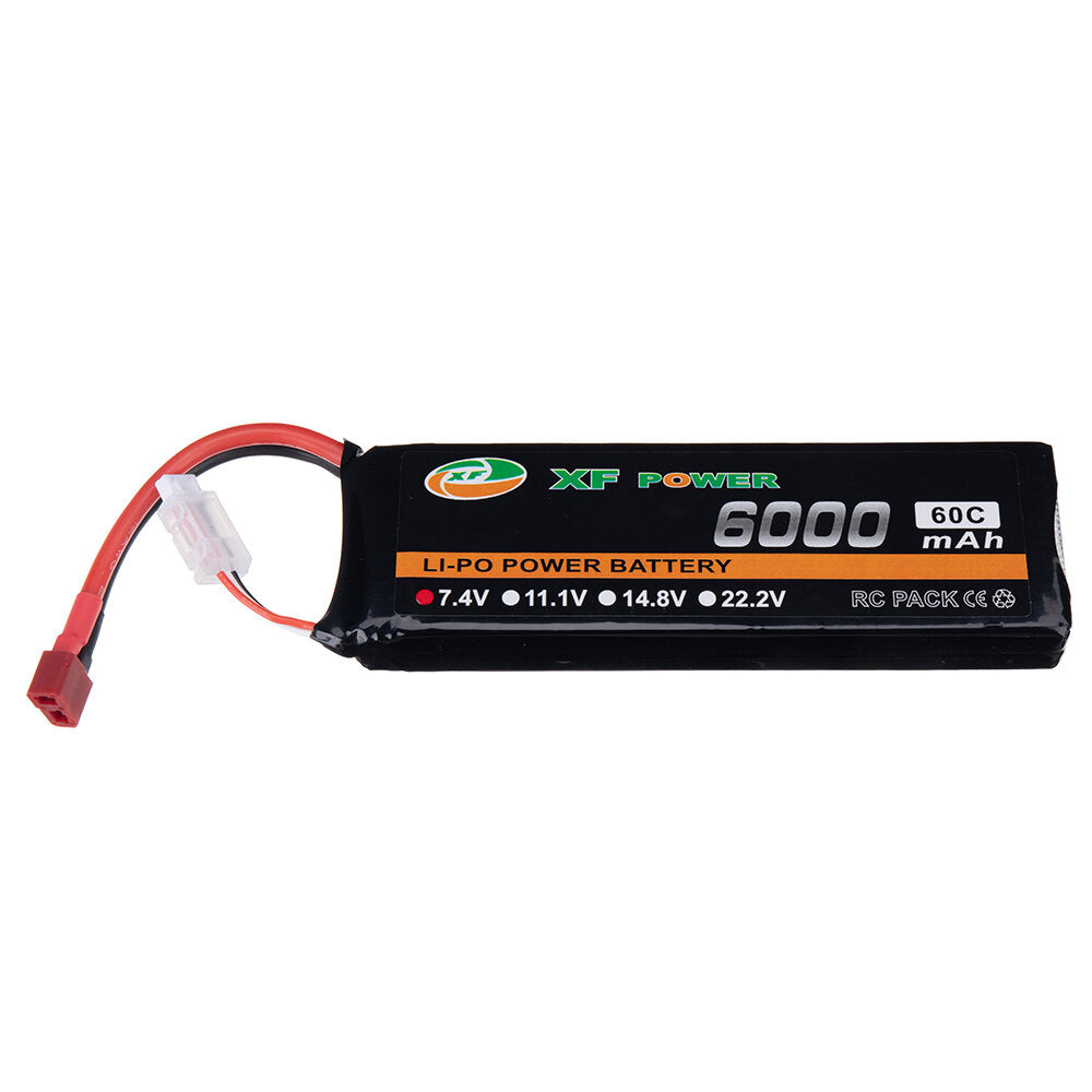 xf power 7.4v 6000mah 60c 2s lipo batterij t deans plug voor rc drone