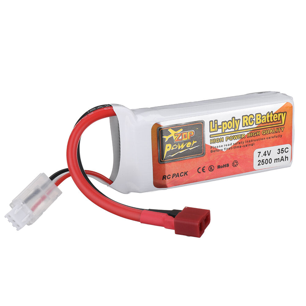 zop power 7.4v 2500mah 35c 2s lipo batterij t deans plug voor rc drone