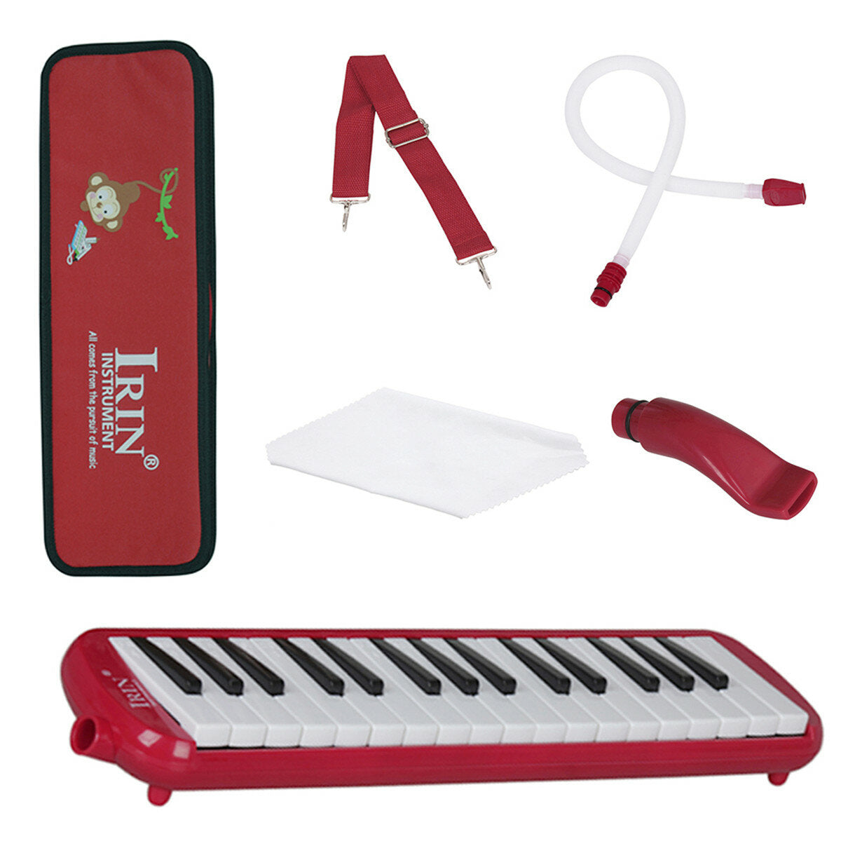 irin 32 toetsen multicolor zwart en wit toetsen melodica met harde doos