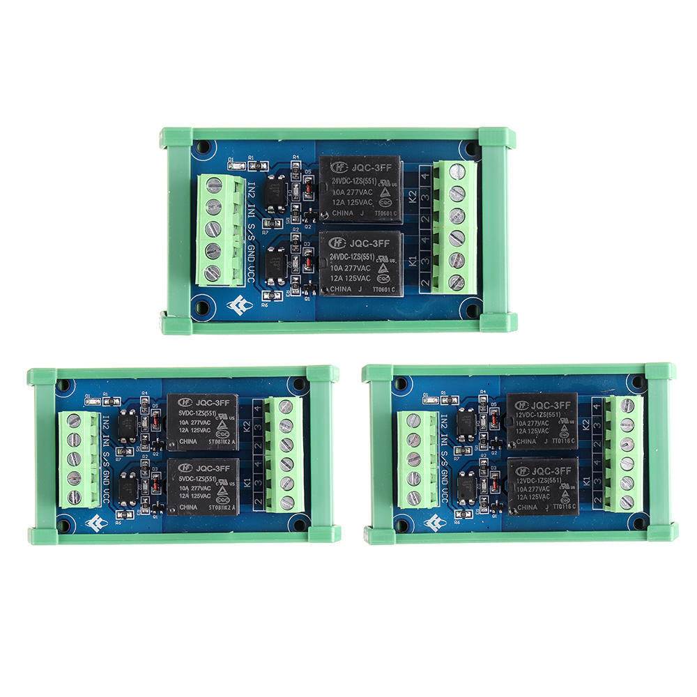 2ch kanaal optocoupler isolatie relaismodule 5v/12 v / 24 v scm plc signaalversterker board