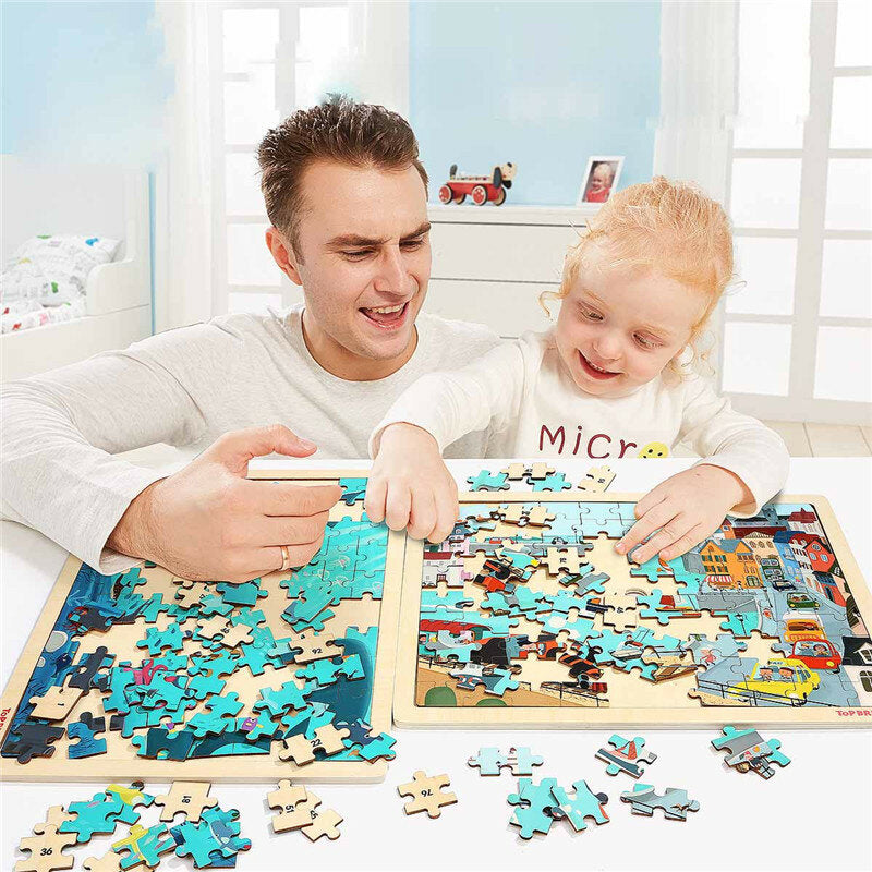 100 stuks DHZ puzzel onderzeese wereld 23 cm houten educatief developmental leren training speelgoed