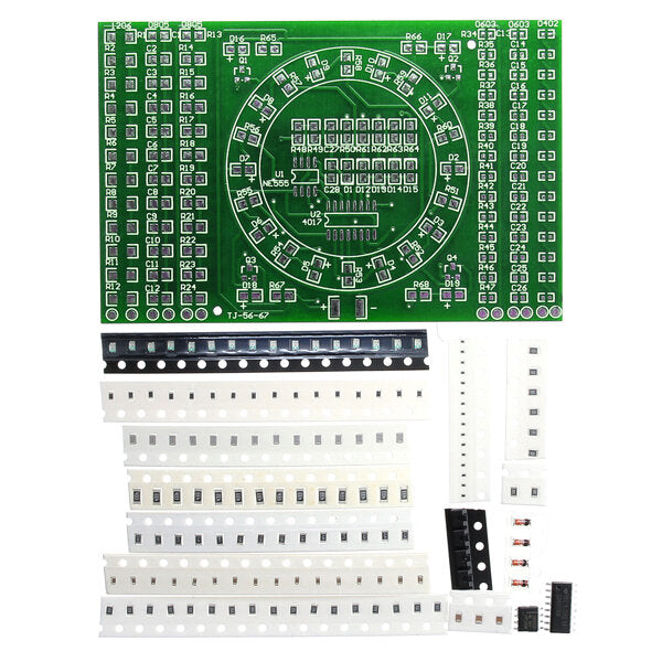 dhz smd roterende led smd componenten solderen oefenbord vaardigheidstraining kit