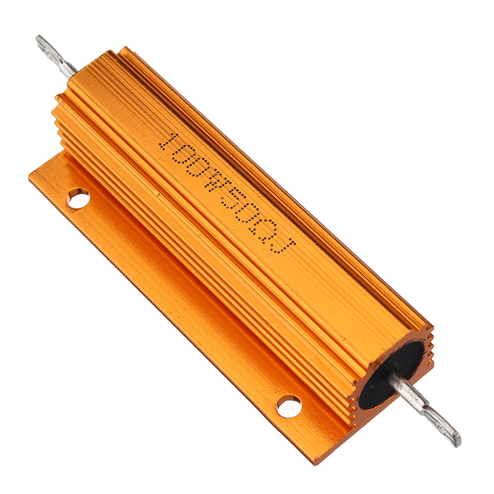 5 stuks rx24 100 w 50r 50rj metalen aluminium case high power weerstand gouden metalen shell case heatsink resistor