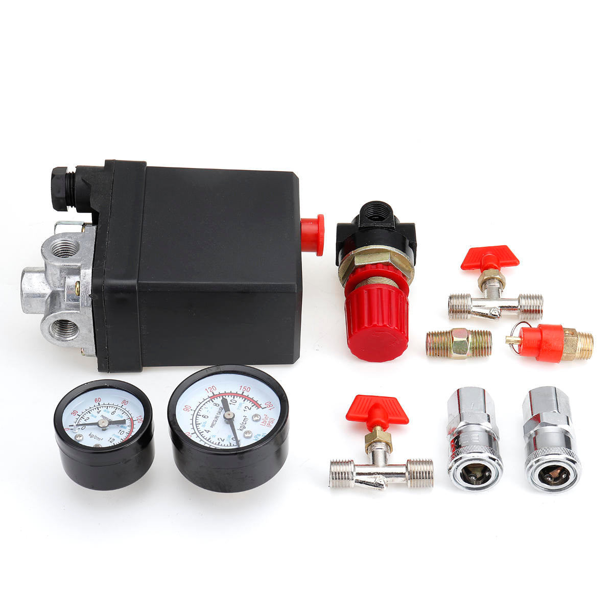 380v Luchtcompressor Drukschakelaar Regelklep 95-125psi Regulator Mete ...