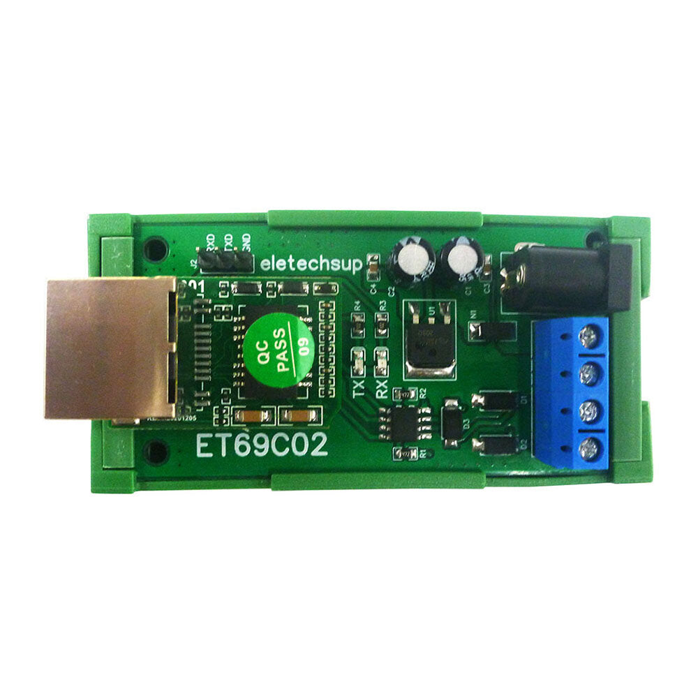 et69c02 dc 12v rs485 modbus rtu tcp naar ethernet netwerk udp tcp client server mqtt omvormer seriële poort server voor plc ptz camera