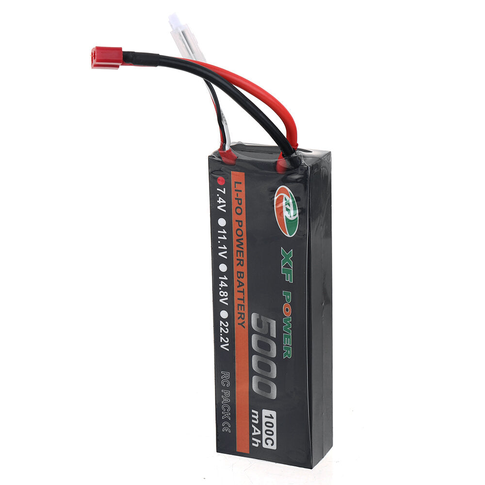 xf power 7.4v 5000mah 100c 2s lipo batterij t deans plug voor rc drone