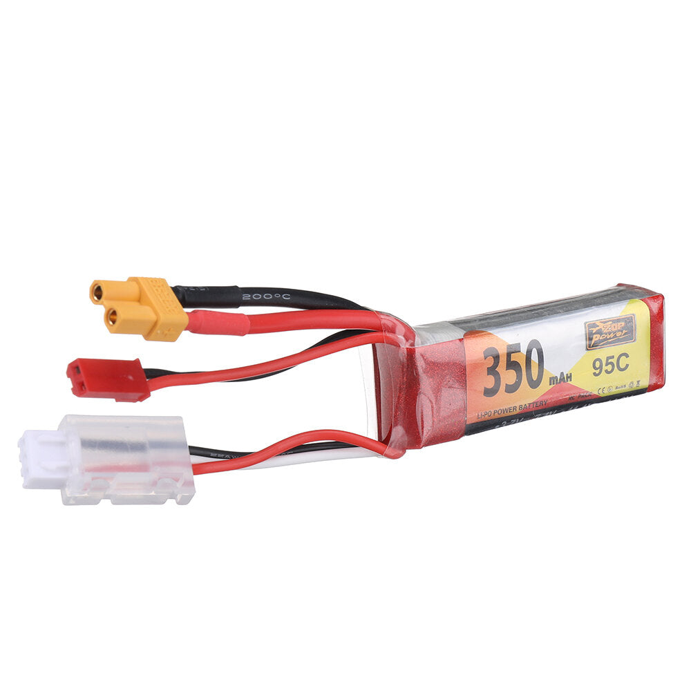 zop power 7.4v 350mah 95c 2s lipo-batterij xt30 jst-stekker voor rc drone