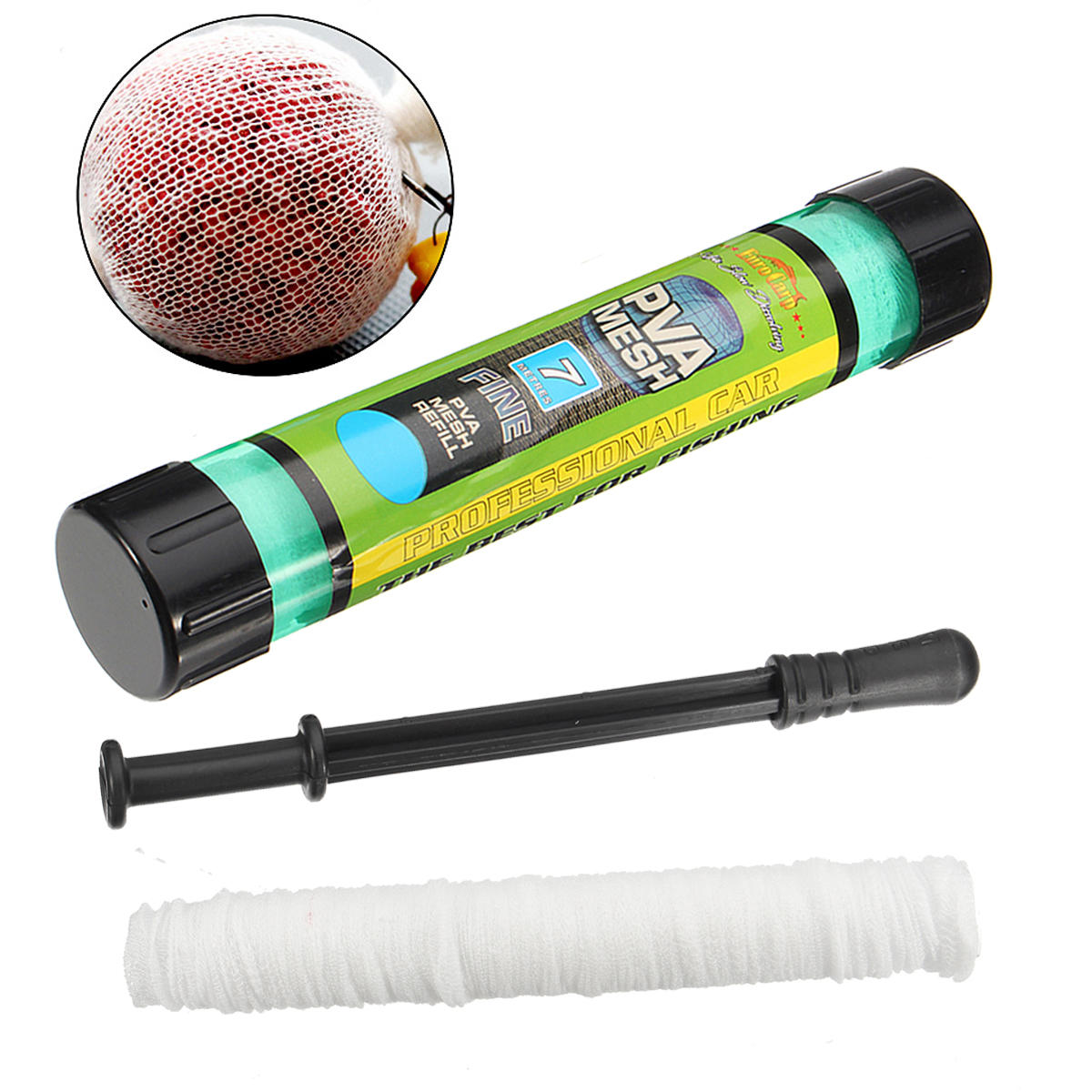 15/25 / 37mm breedte pva wide wire mesh coarse fishing baits bag stocking plunger stick tube 7m lengte